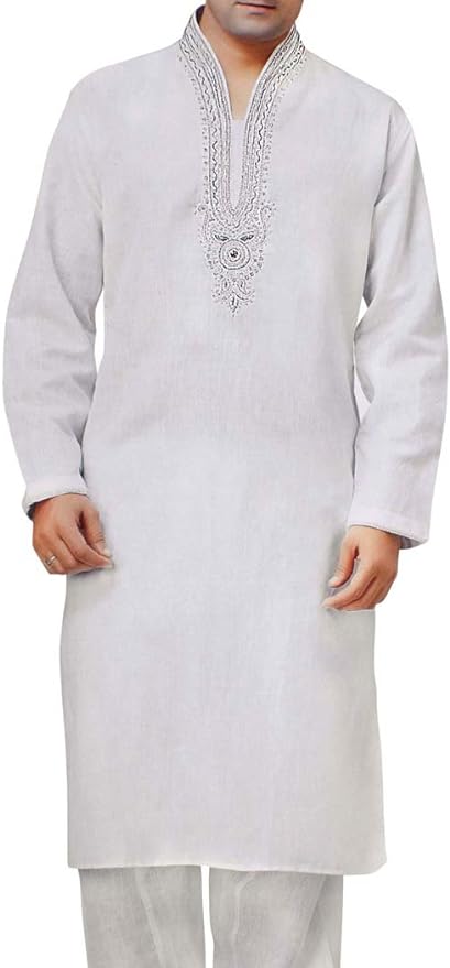 White Designer Kurta Pyjama For Men Wedding - Paridhanin
