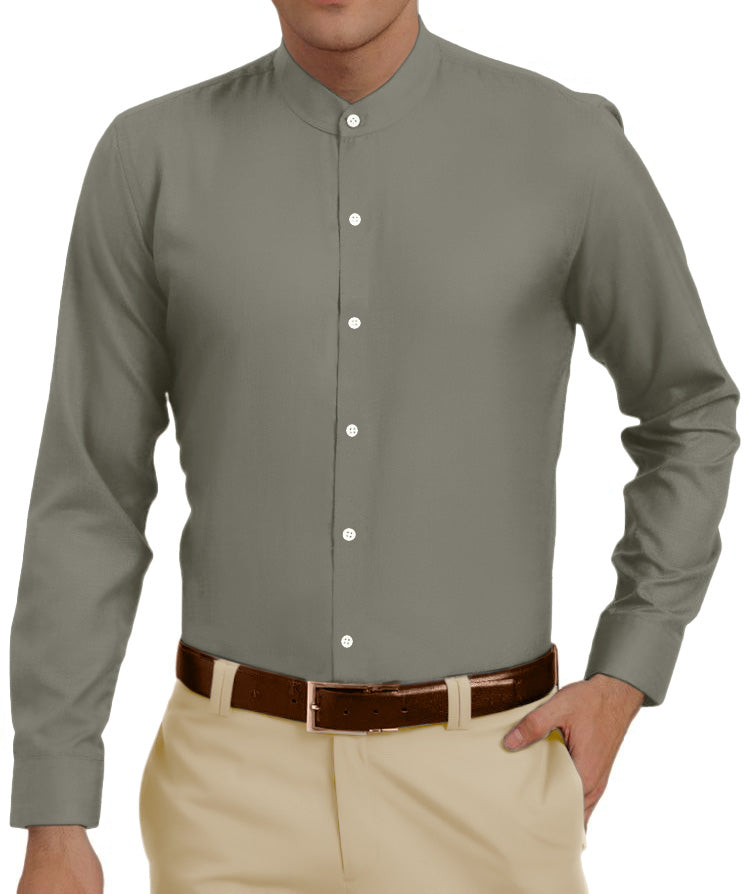 Moss Cotton Nehru Collar Shirt: Timeless Style for Men | Paridhanin