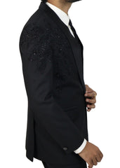 Black Tuxedo Suit in Designer 6 Pc Set for Men Wedding