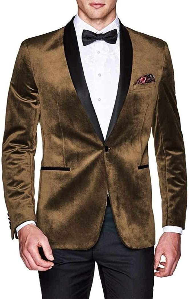 Brown Mens One Button 