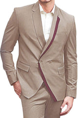 Mens Almond Stylish 2 Button Suit for wedding